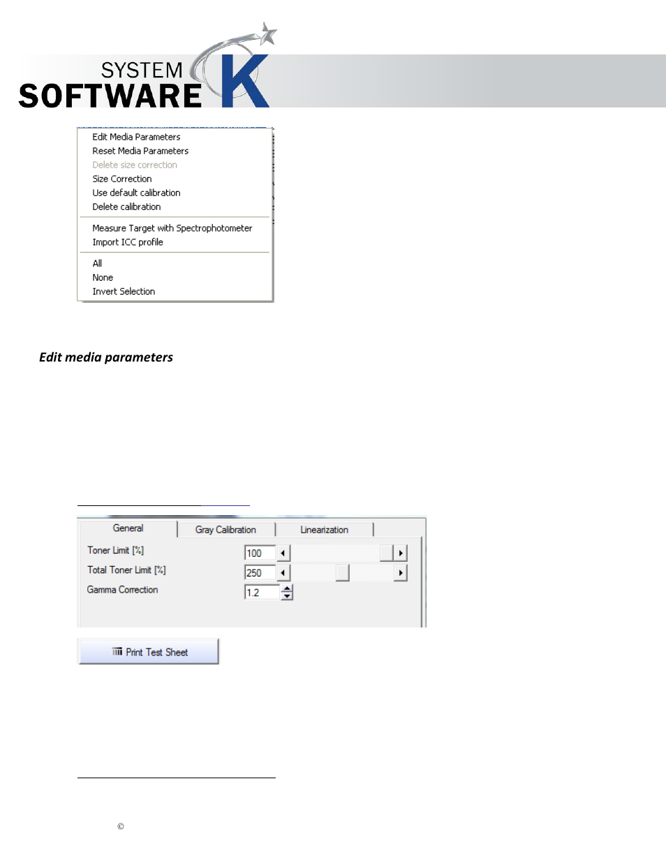 Edit media parameters, Kip graphics pro | KIP Graphics Pro User Manual | Page 25 / 99