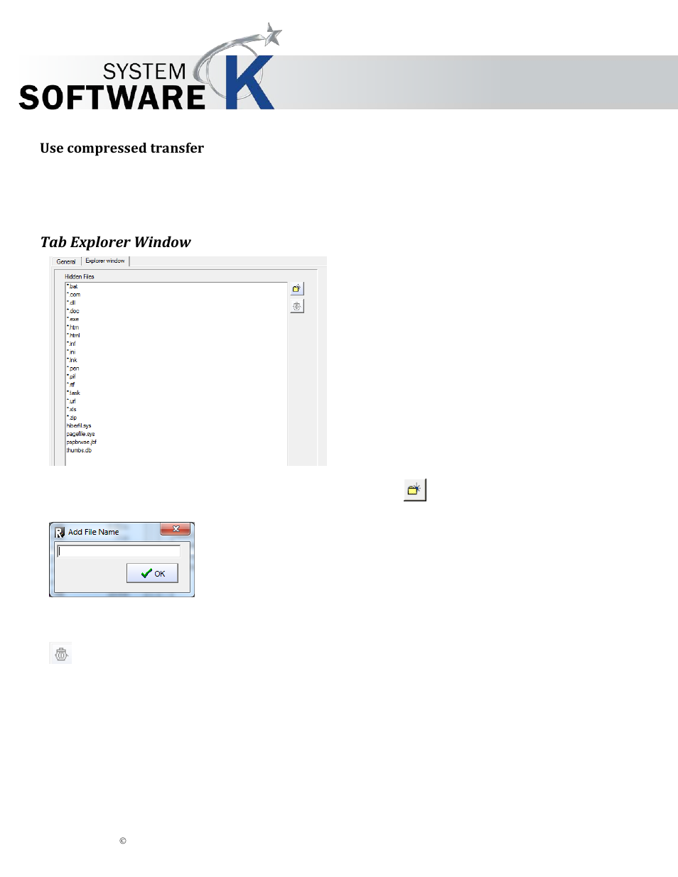 Use compressed transfer, Tab explorer window, Se compressed transfer | Kip graphics pro | KIP Graphics Pro User Manual | Page 38 / 99