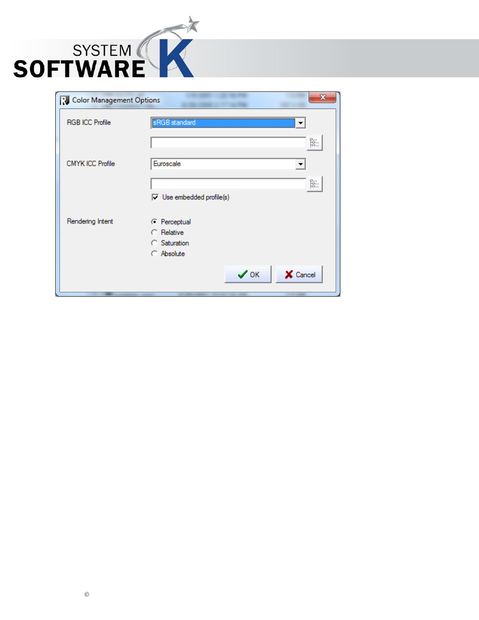 Rendering intent, Kip graphics pro | KIP Graphics Pro User Manual | Page 47 / 99