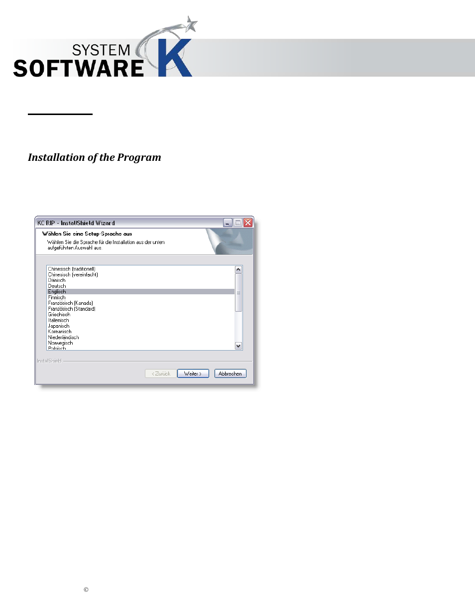 Installation, Installation of the program, Kip graphics pro | KIP Graphics Pro User Manual | Page 7 / 99