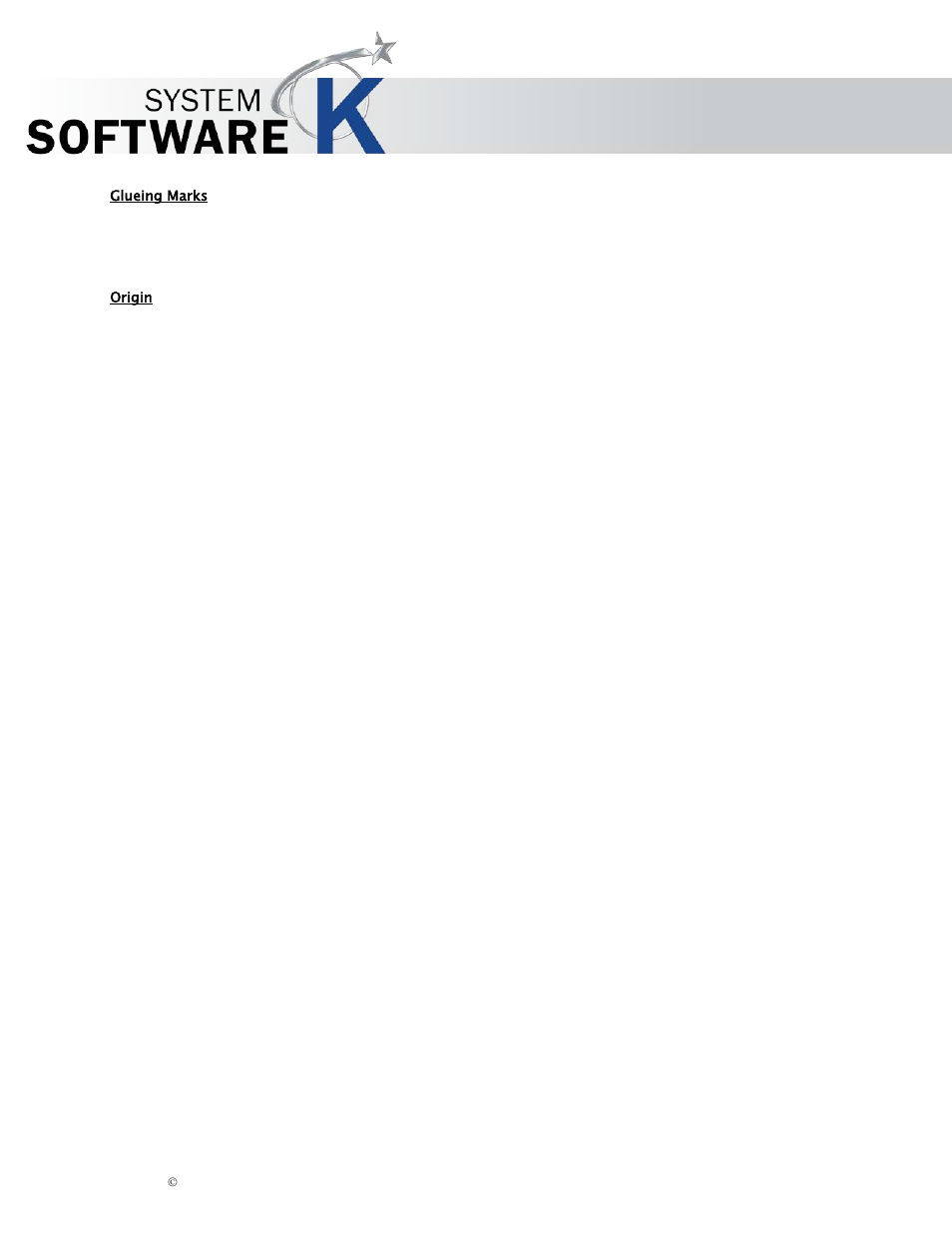 Glueing marks, Origin, Kip graphics pro | KIP Graphics Pro User Manual | Page 73 / 99