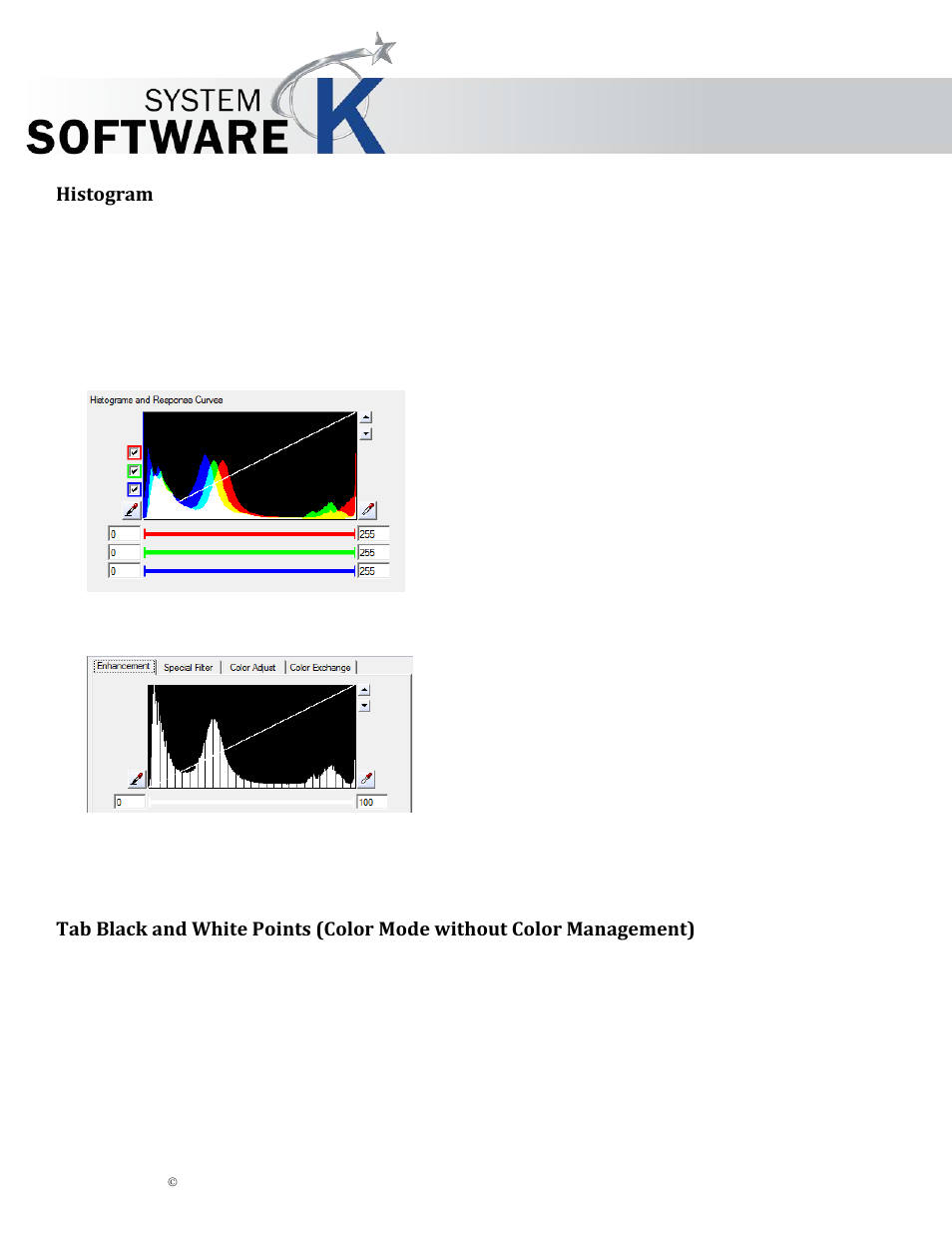 Histogram, Istogram, Lack and | Hite, Oints, Olor, Ode without, Anagement, Kip graphics pro | KIP Graphics Pro User Manual | Page 78 / 99