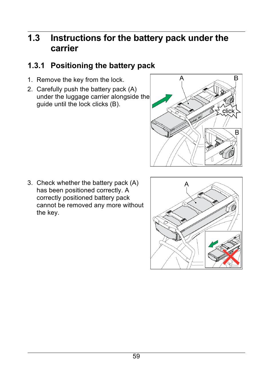 1 positioning the battery pack | Koga E-BIKE ION User Manual | Page 10 / 47