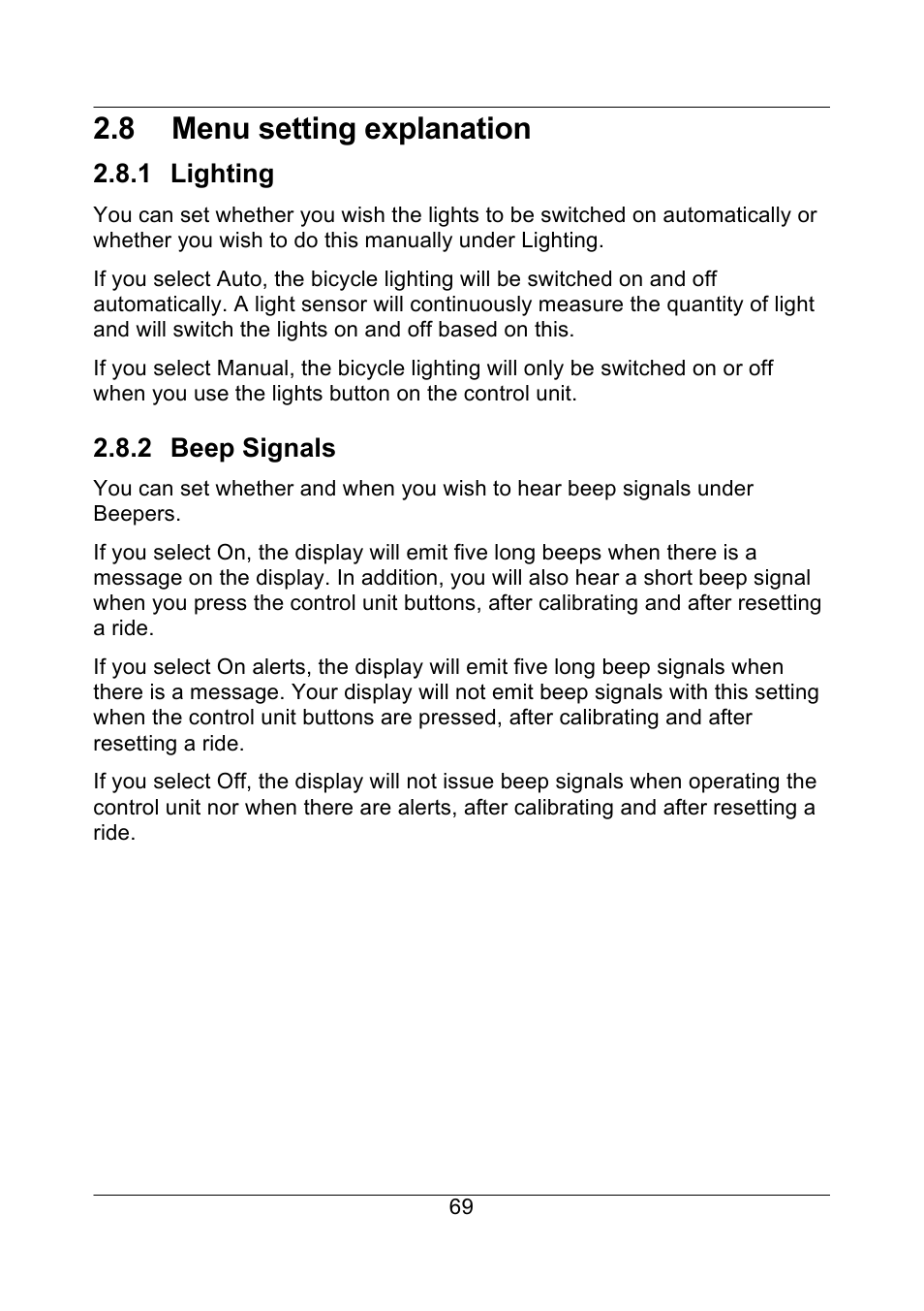 8 menu setting explanation | Koga E-BIKE ION User Manual | Page 20 / 47