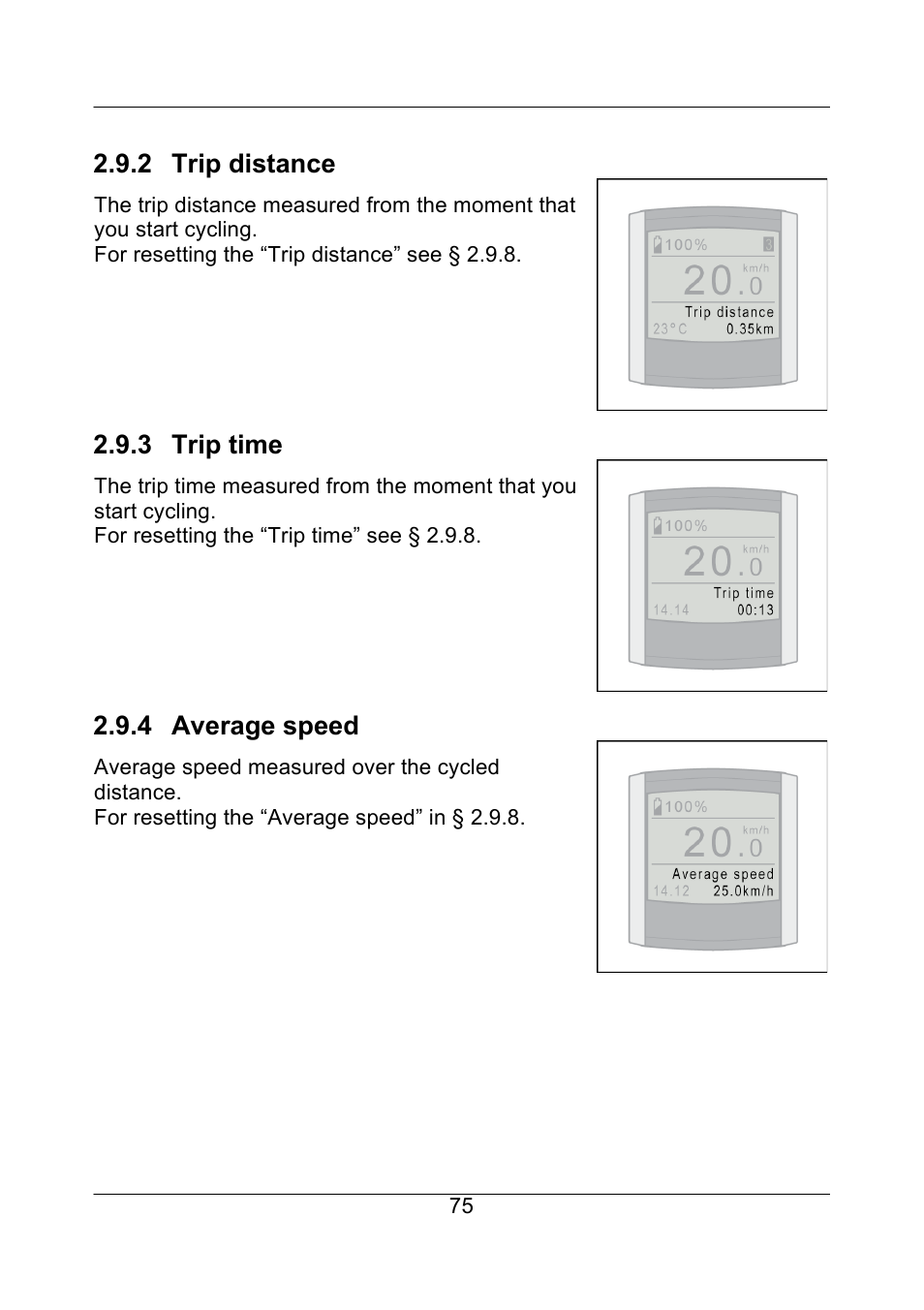 2 trip distance, 3 trip time, 4 average speed | Koga E-BIKE ION User Manual | Page 26 / 47