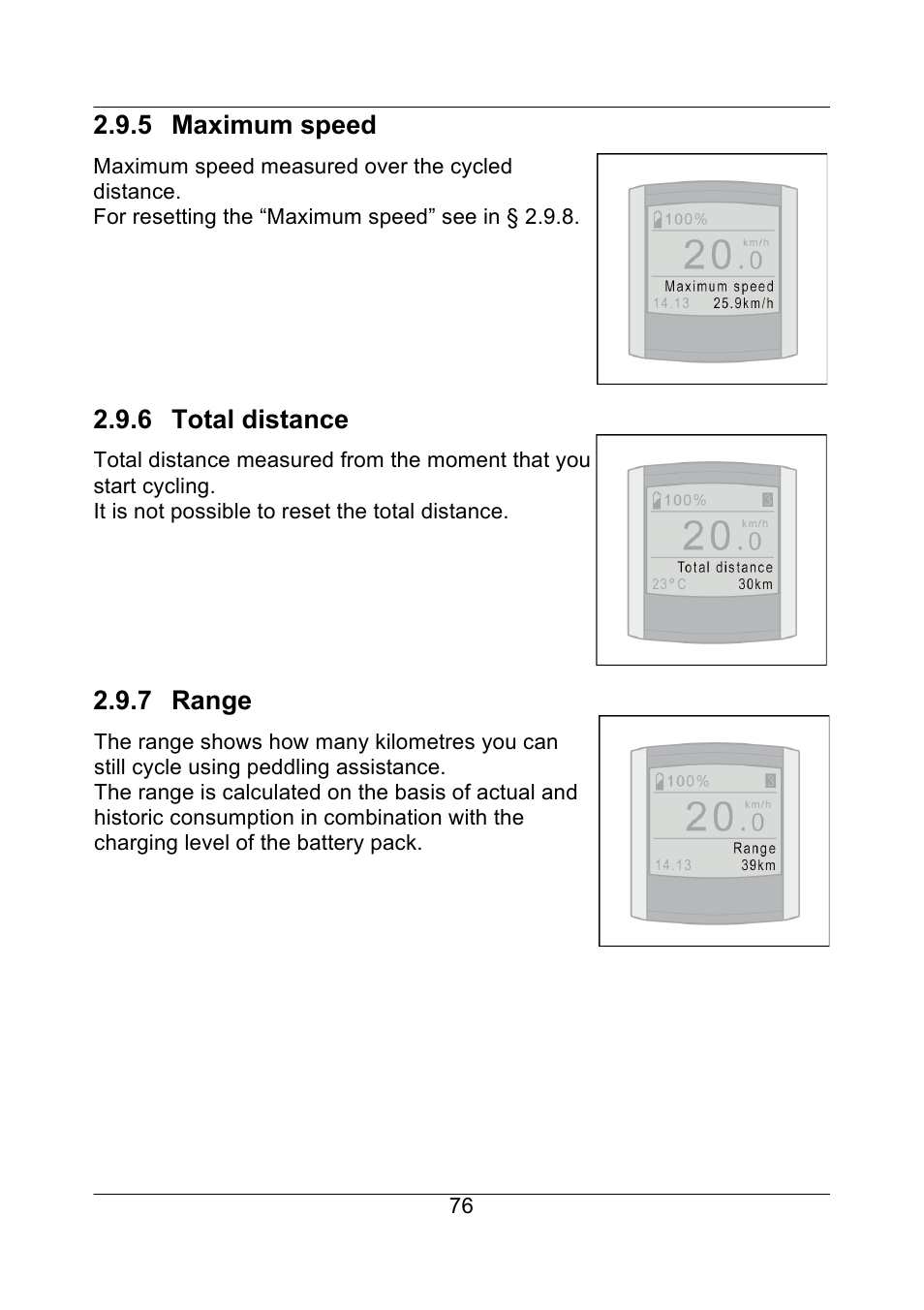 5 maximum speed, 6 total distance, 7 range | Koga E-BIKE ION User Manual | Page 27 / 47