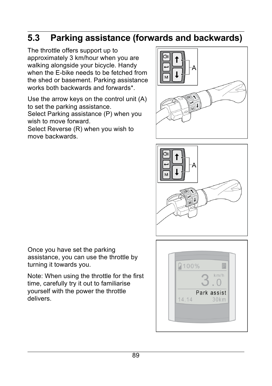 3 parking assistance (forwards and backwards) | Koga E-BIKE ION User Manual | Page 40 / 47