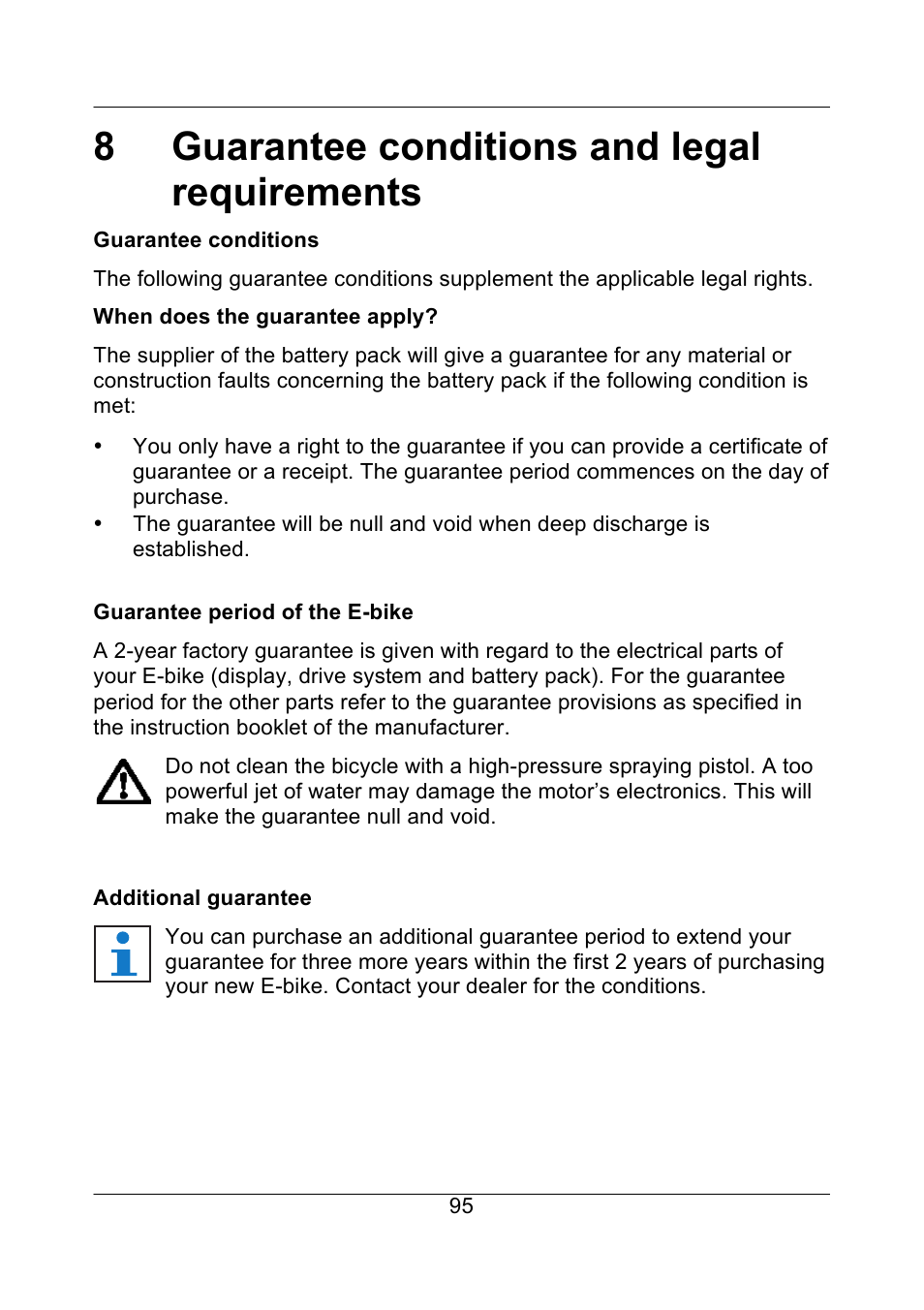 8guarantee conditions and legal requirements | Koga E-BIKE ION User Manual | Page 46 / 47