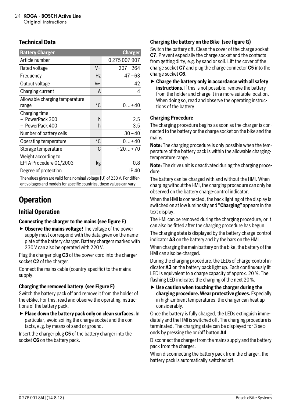 Operation | Koga E-BIKE BOSCH User Manual | Page 22 / 24