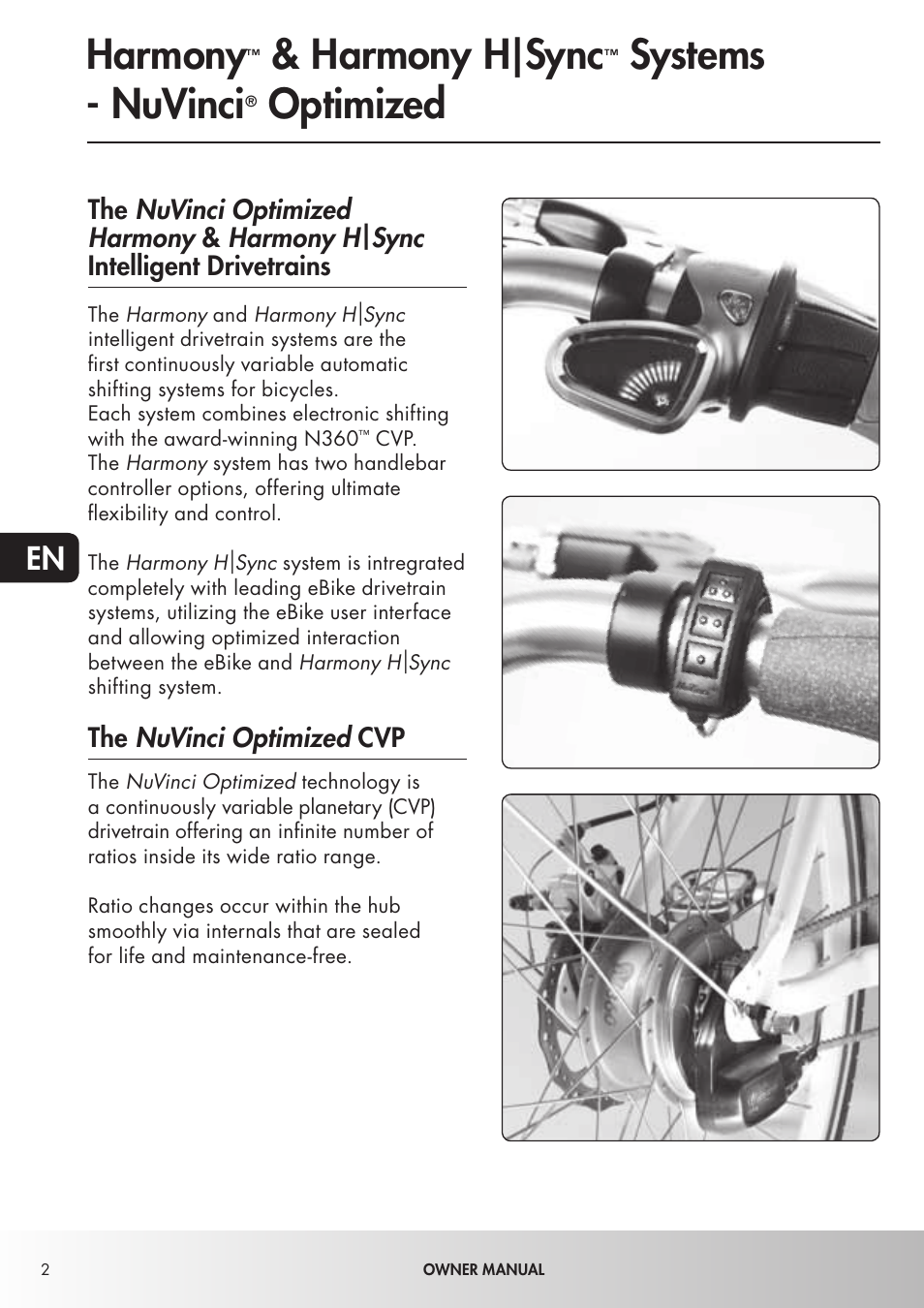 Harmony, Harmony h|sync, Systems - nuvinci | Optimized, The nuvinci optimized cvp | Koga NuVinciHarmony - E-Nova NuVinci User Manual | Page 2 / 49