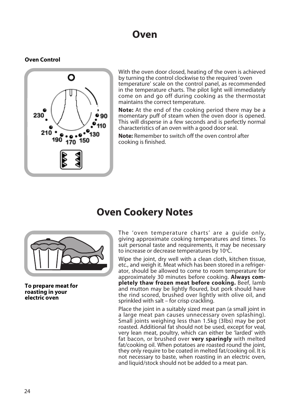 Oven | Creda H250E User Manual | Page 24 / 32