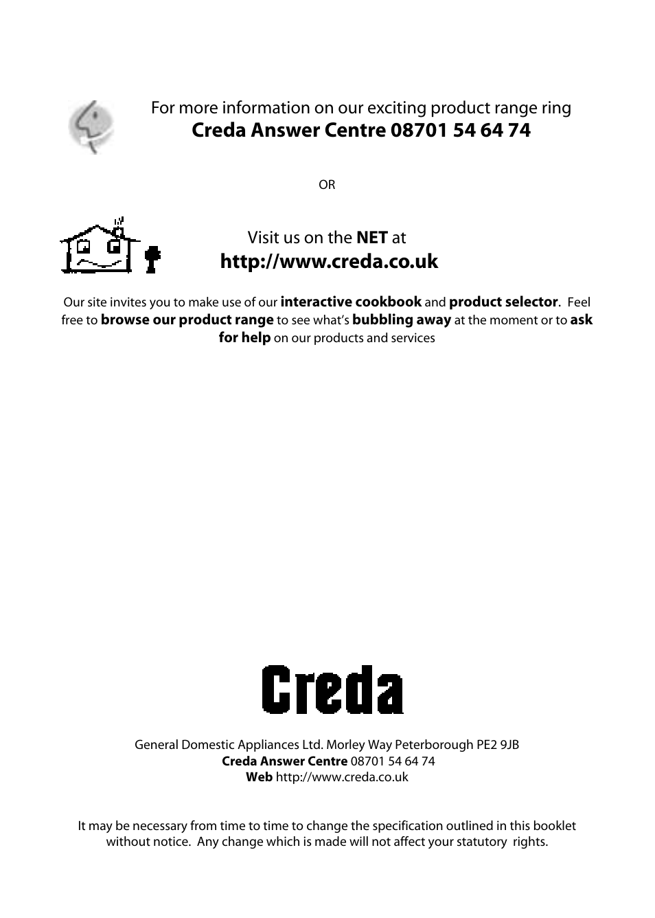 Visit us on the net at | Creda X252E User Manual | Page 2 / 28