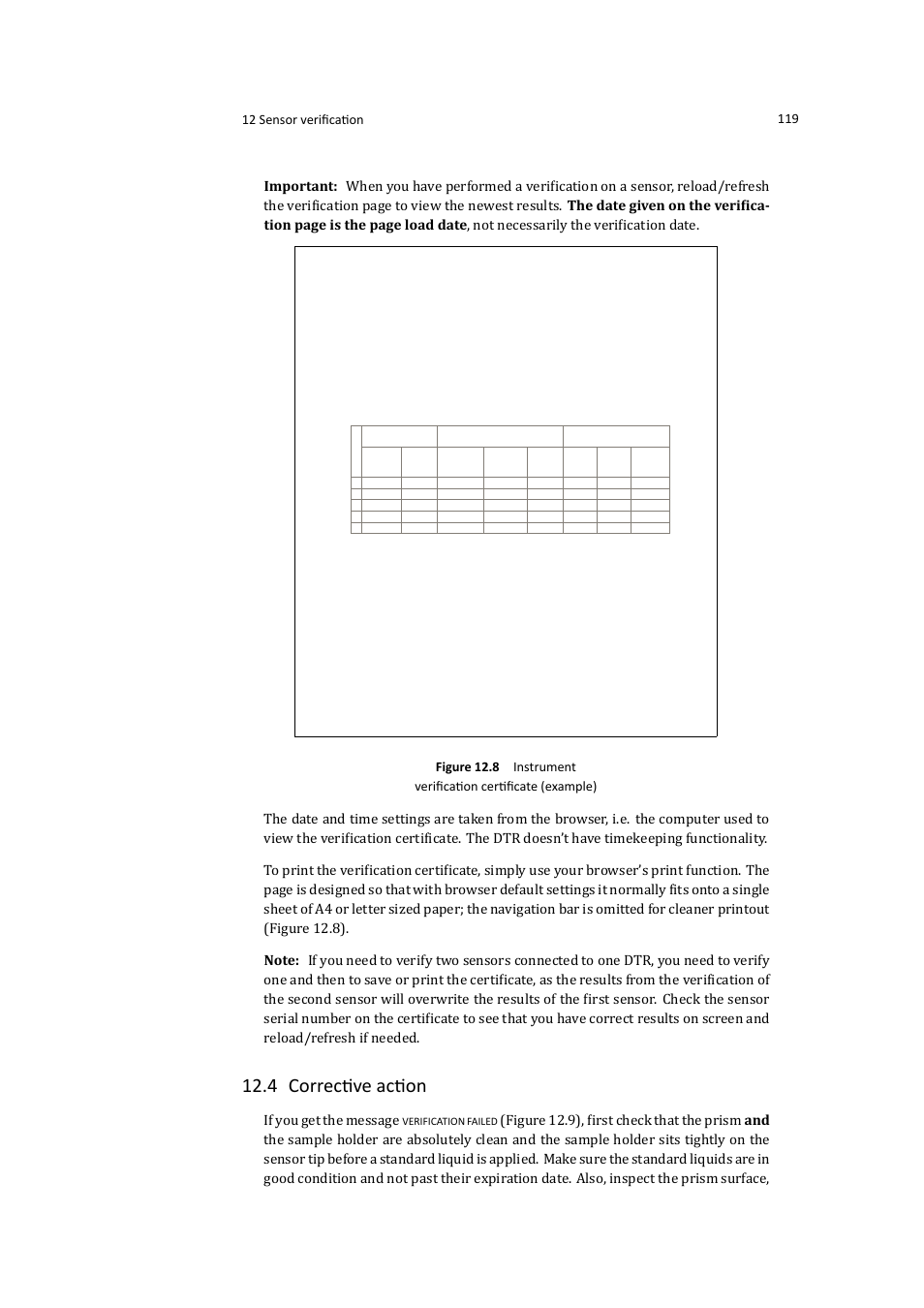 Sensor verification, 4 corrective action, If you get the message | K-Patents PR-21-S User Manual | Page 125 / 129