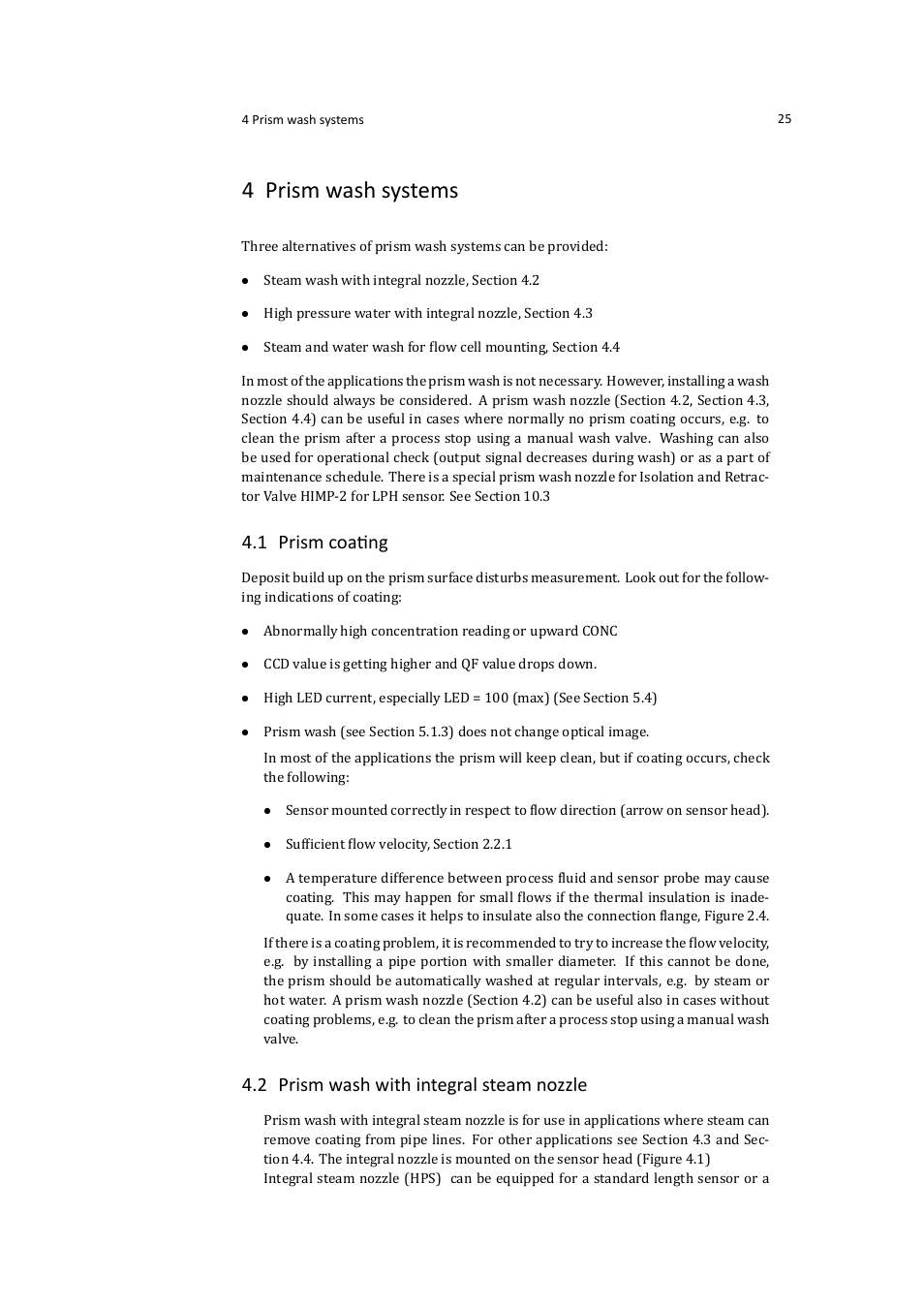 4 prism wash systems, 1 prism coating, 2 prism wash with integral steam nozzle | K-Patents PR-21-S User Manual | Page 31 / 129