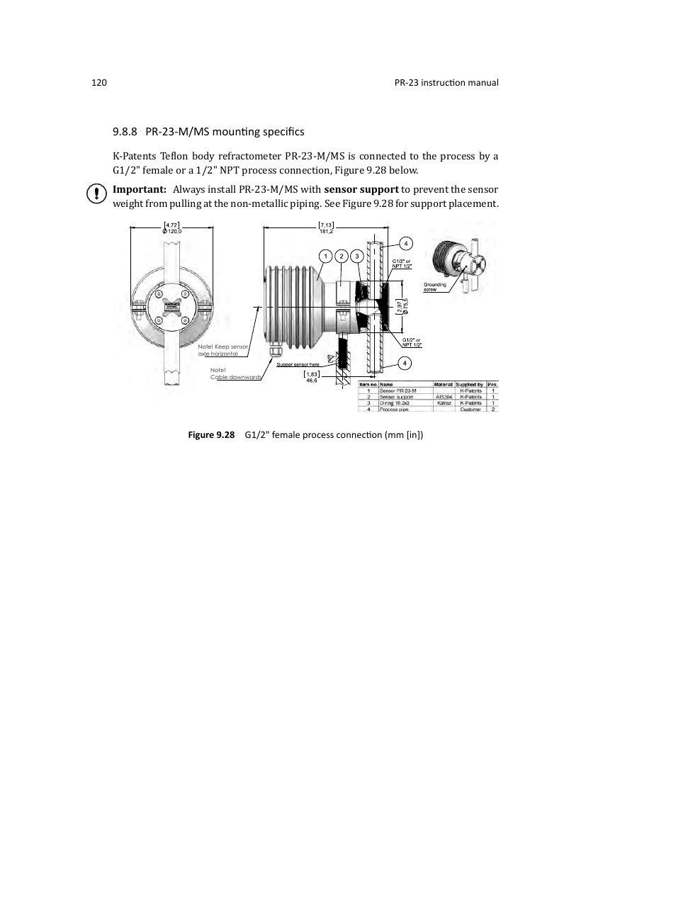 8 pr-23-m/ms mounting speciﬁcs | K-Patents PR-23 User Manual | Page 128 / 213