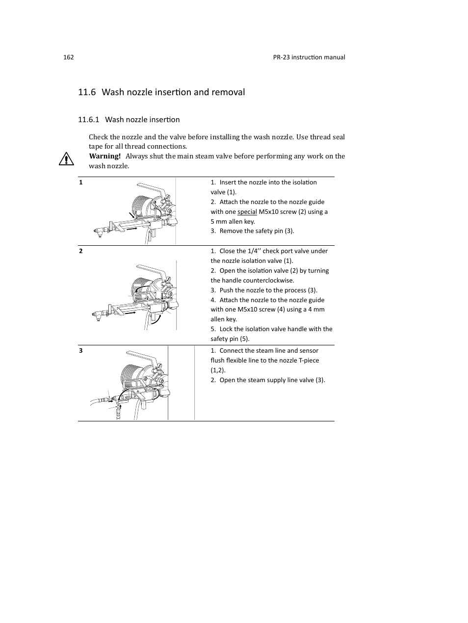 6 wash nozzle insertion and removal, 1 wash nozzle insertion | K-Patents PR-23 User Manual | Page 170 / 213