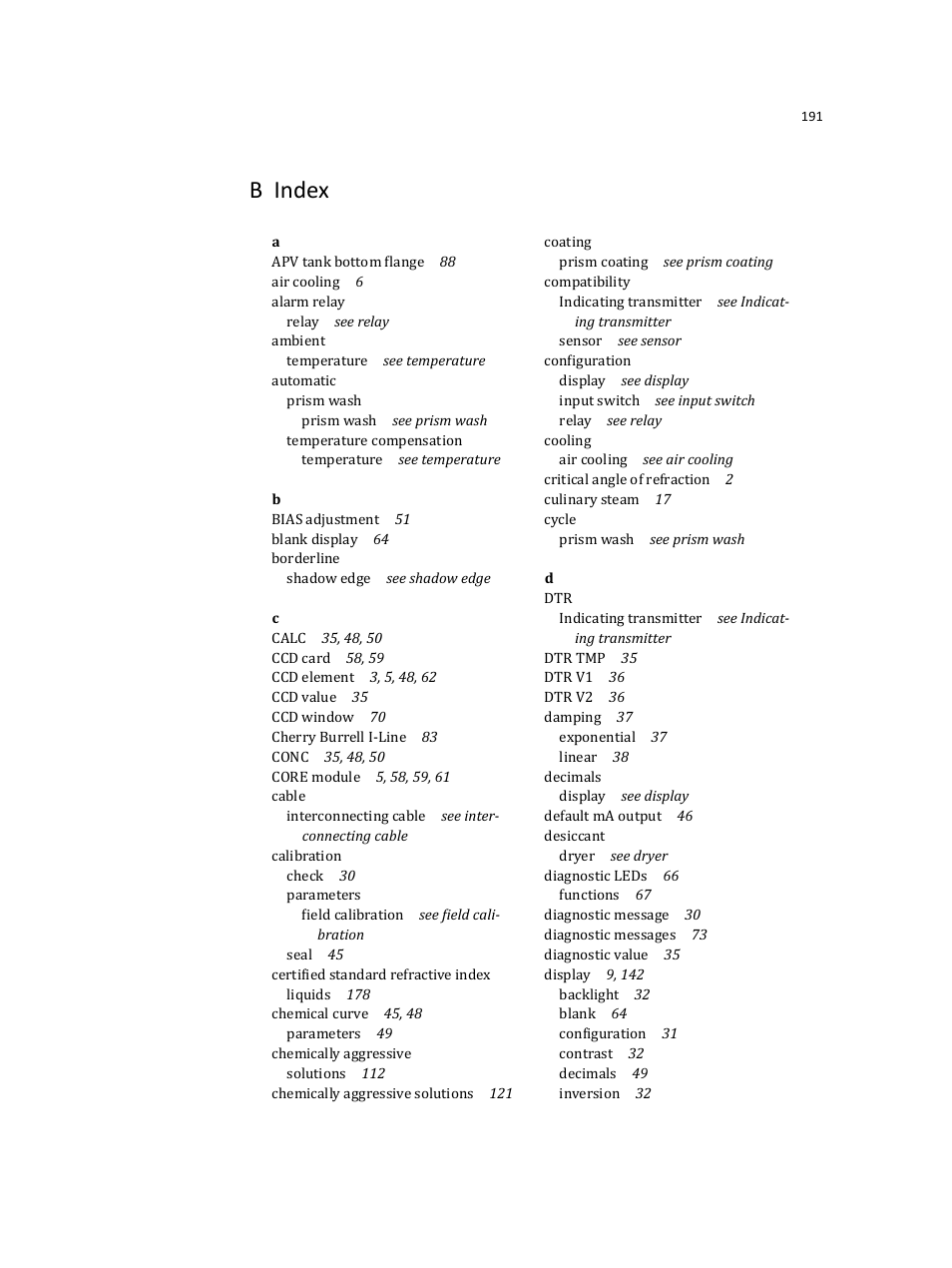 B index | K-Patents PR-23 User Manual | Page 199 / 213