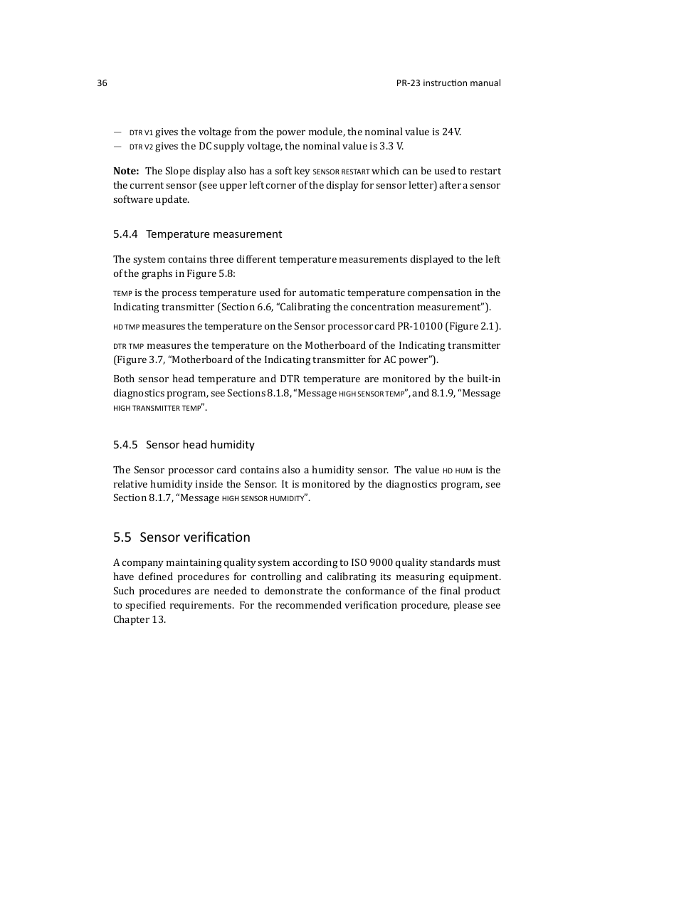 5 sensor veriﬁcation | K-Patents PR-23 User Manual | Page 44 / 213