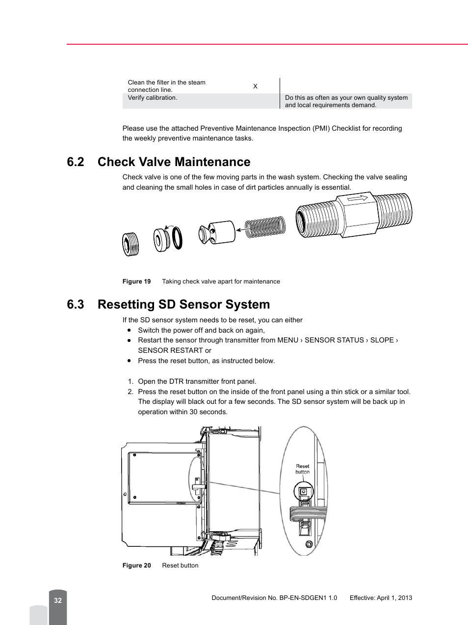 2 check valve maintenance, 3 resetting sd sensor system | K-Patents PR-23-SD Generation 1 User Manual | Page 32 / 37