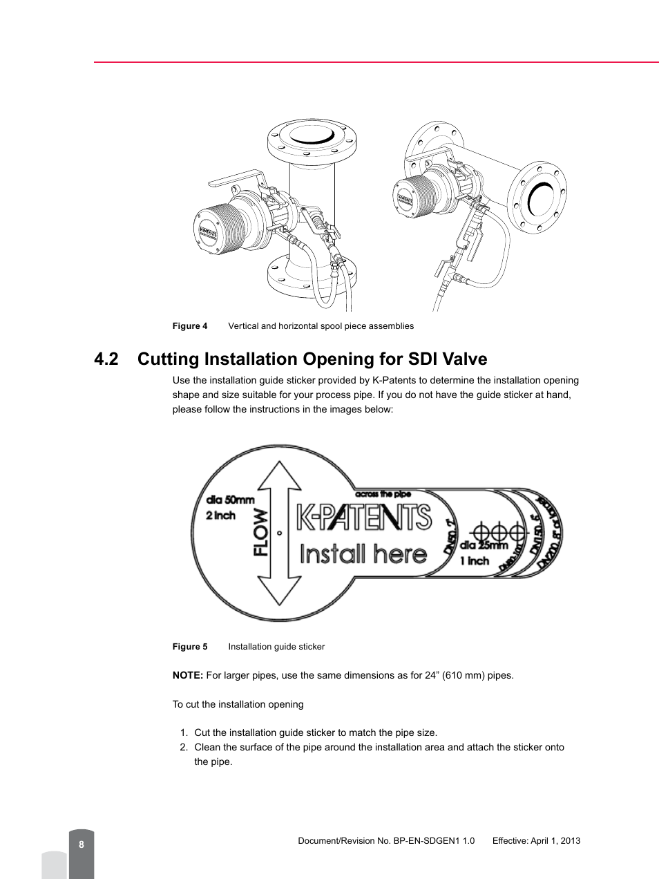 2 cutting installation opening for sdi valve | K-Patents PR-23-SD Generation 1 User Manual | Page 8 / 37