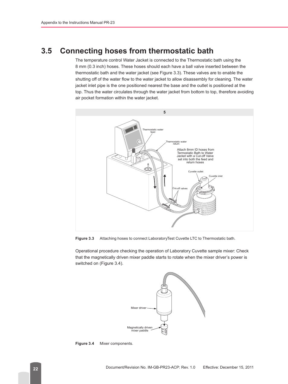 5 connecting hoses from thermostatic bath | K-Patents PR-23 for K-Patents User Manual | Page 22 / 62