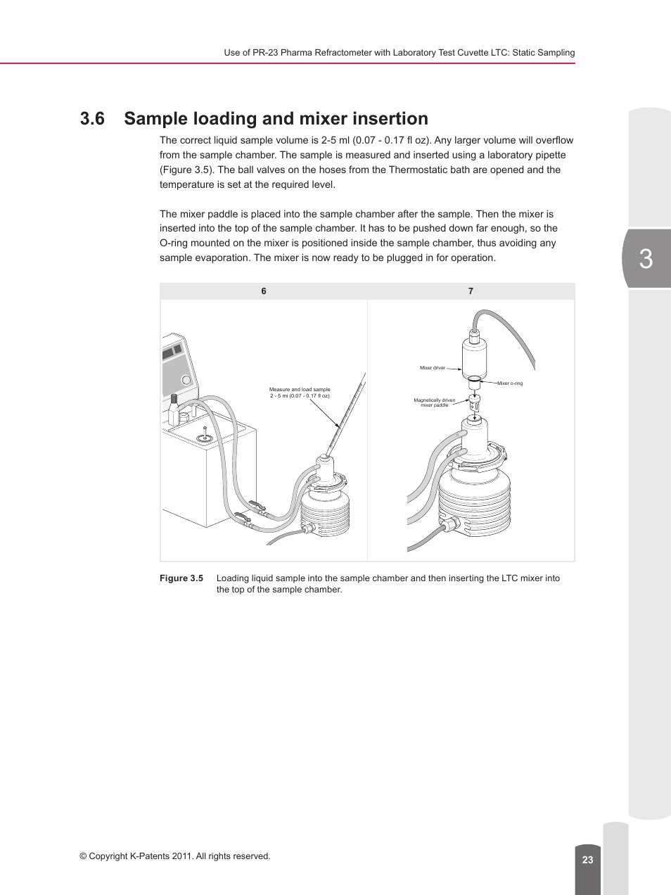 6 sample loading and mixer insertion | K-Patents PR-23 for K-Patents User Manual | Page 23 / 62