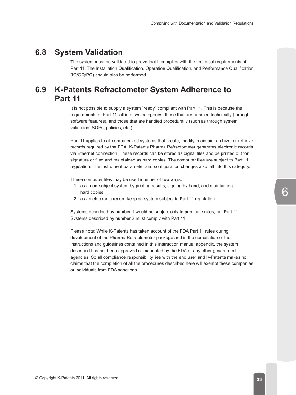 8 system validation | K-Patents PR-23 for K-Patents User Manual | Page 33 / 62