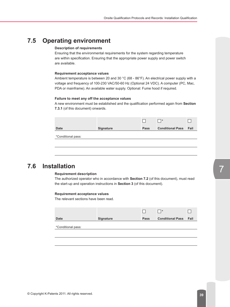 5 operating environment, 6 installation, 5 operating environment 7.6 installation | K-Patents PR-23 for K-Patents User Manual | Page 39 / 62