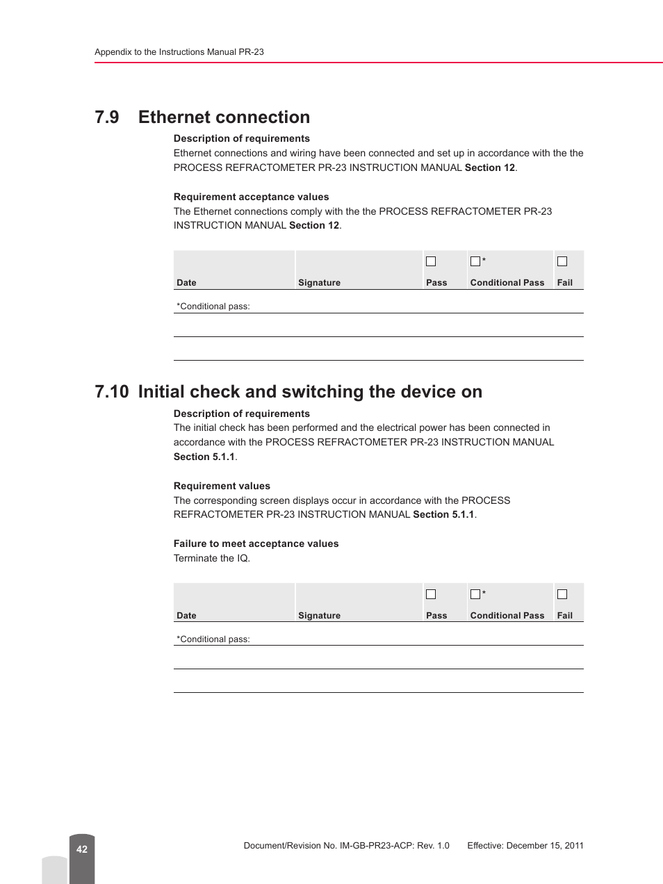 9 ethernet connection, 10 initial check and switching the device on | K-Patents PR-23 for K-Patents User Manual | Page 42 / 62