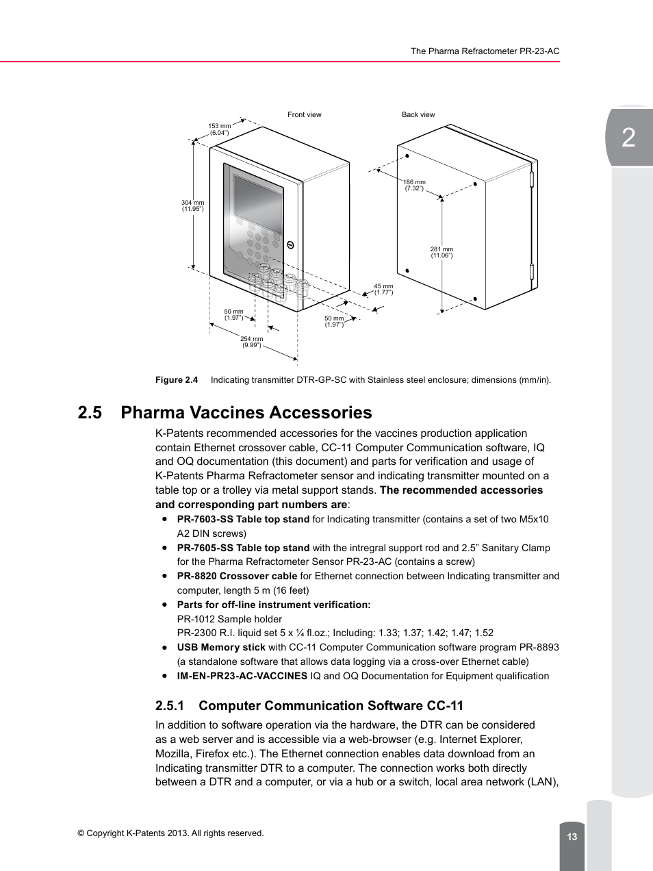 5 pharma vaccines accessories, 1 computer communication software cc-11 | K-Patents PR-23 for K-Patents Appendix User Manual | Page 13 / 56