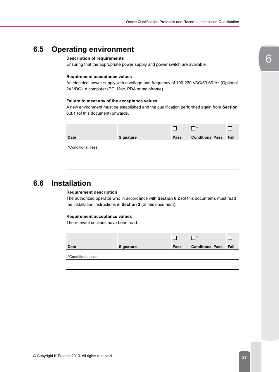 5 operating environment, 6 installation, 5 operating environment 6.6 installation | K-Patents PR-23 for K-Patents Appendix User Manual | Page 37 / 56