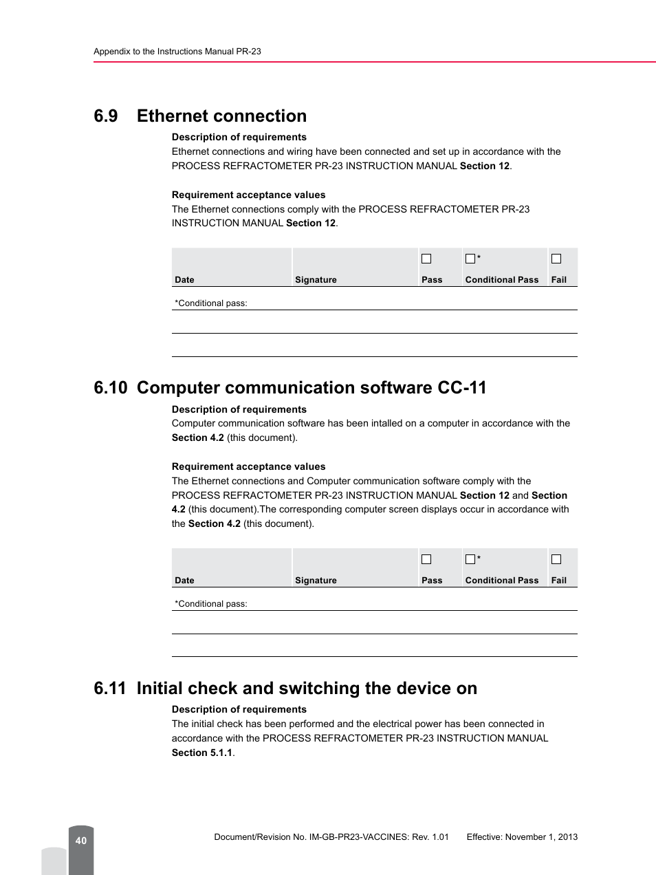 9 ethernet connection, 10 field communication software fc-11, 11 initial check and switching the device on | 10 computer communication software cc-11 | K-Patents PR-23 for K-Patents Appendix User Manual | Page 40 / 56