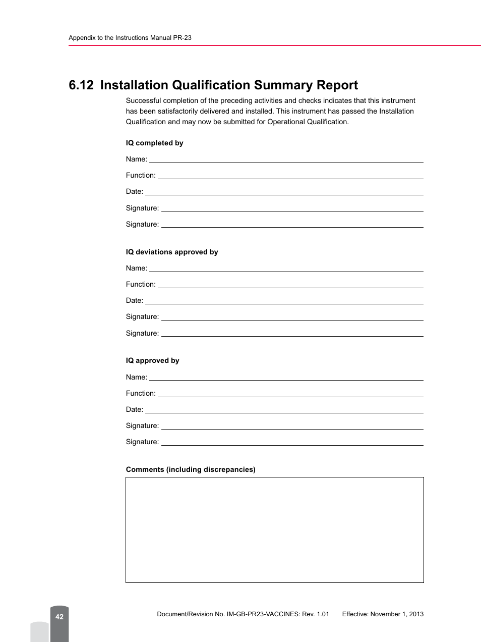 12 installation qualification summary report | K-Patents PR-23 for K-Patents Appendix User Manual | Page 42 / 56