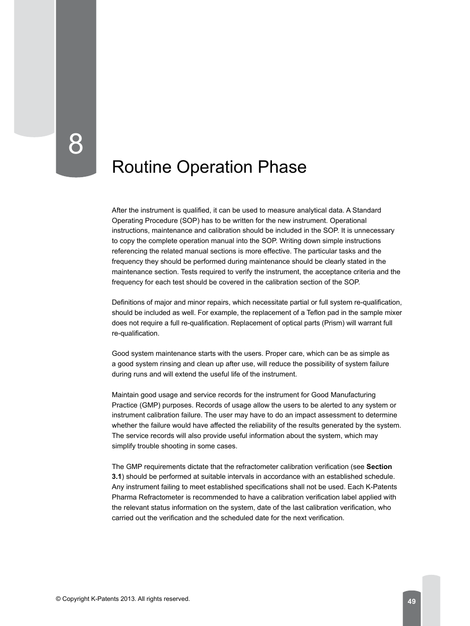 8 routine operation phase, Routine operation phase | K-Patents PR-23 for K-Patents Appendix User Manual | Page 49 / 56