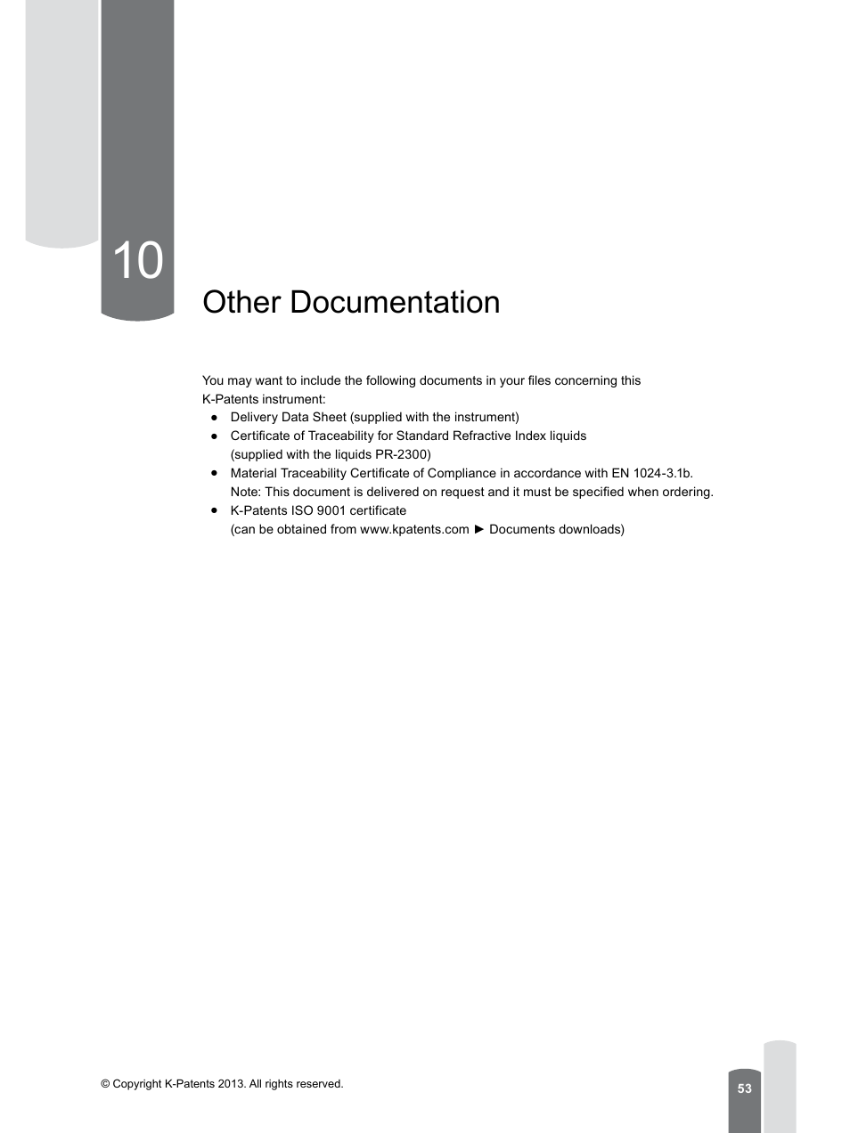 10 other documentation, Other documentation | K-Patents PR-23 for K-Patents Appendix User Manual | Page 53 / 56