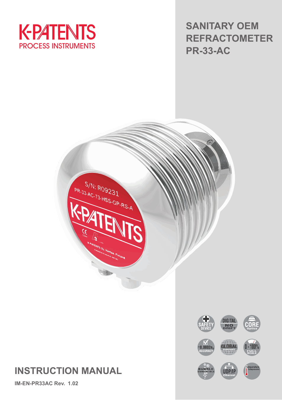 K-Patents PR-33-AC User Manual | 53 pages