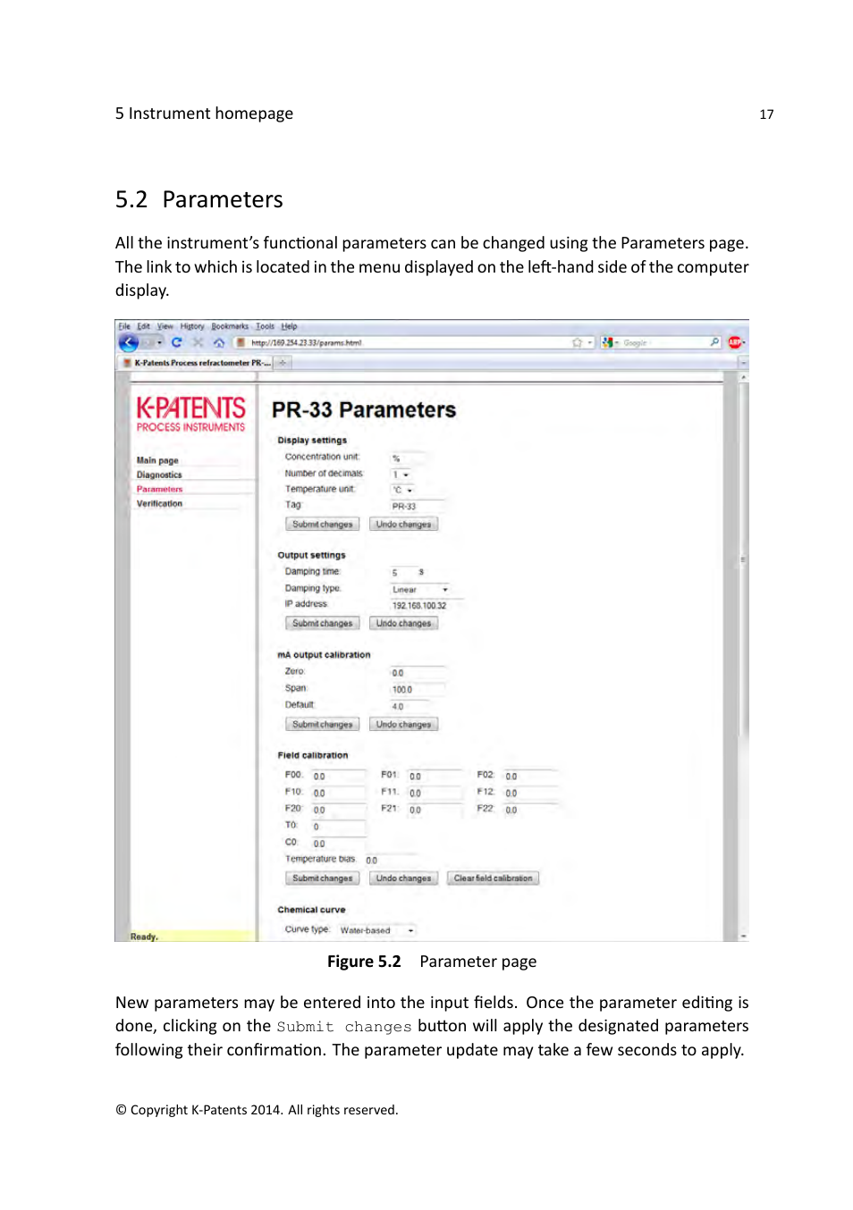 2 parameters | K-Patents PR-33-AC User Manual | Page 23 / 53