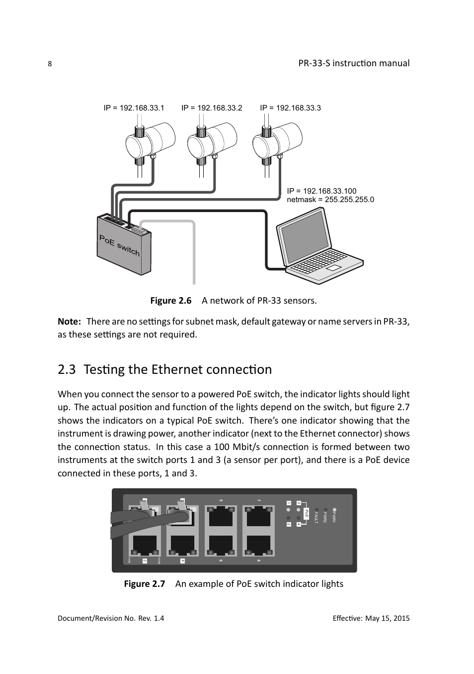 3 testing the ethernet connection, Pr-33-s instruction manual | K-Patents PR-33-S User Manual | Page 12 / 44