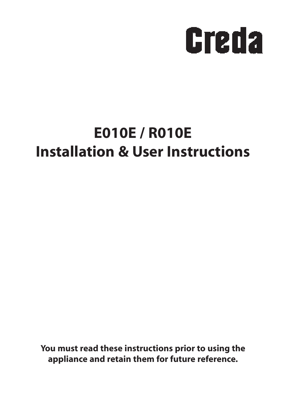 Creda R010E User Manual | 36 pages