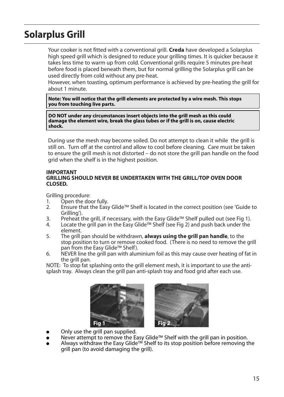 Solarplus grill | Creda R010E User Manual | Page 15 / 36