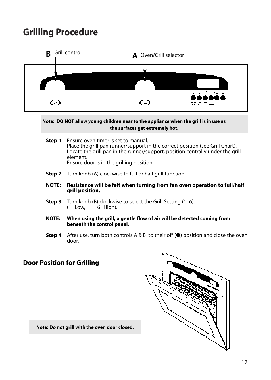 Grilling procedure | Creda R010E User Manual | Page 17 / 36