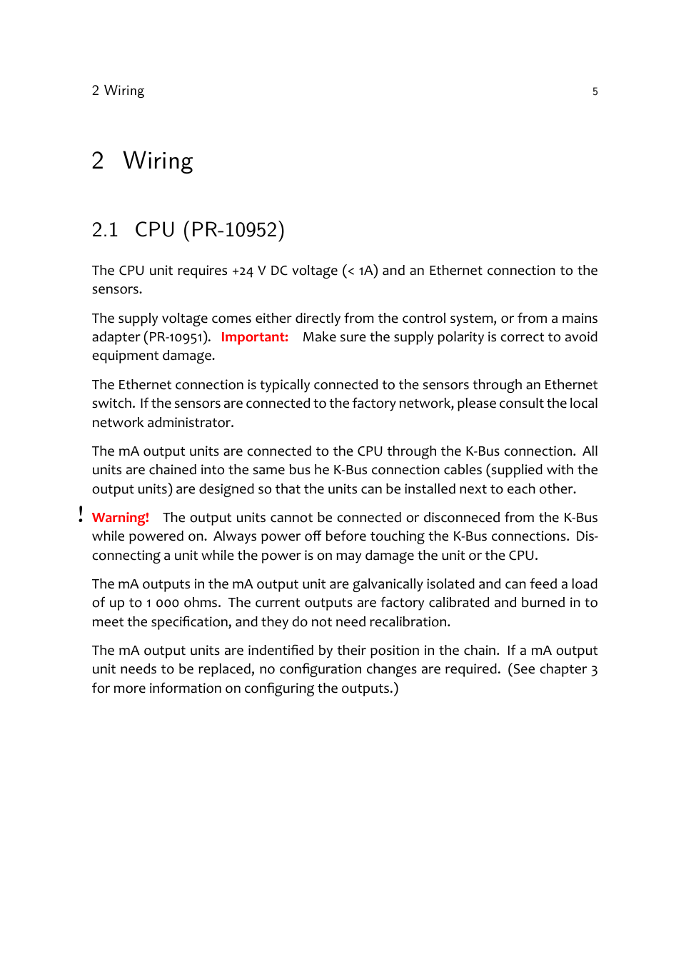 2 wiring | K-Patents mA-Output User Manual | Page 7 / 20