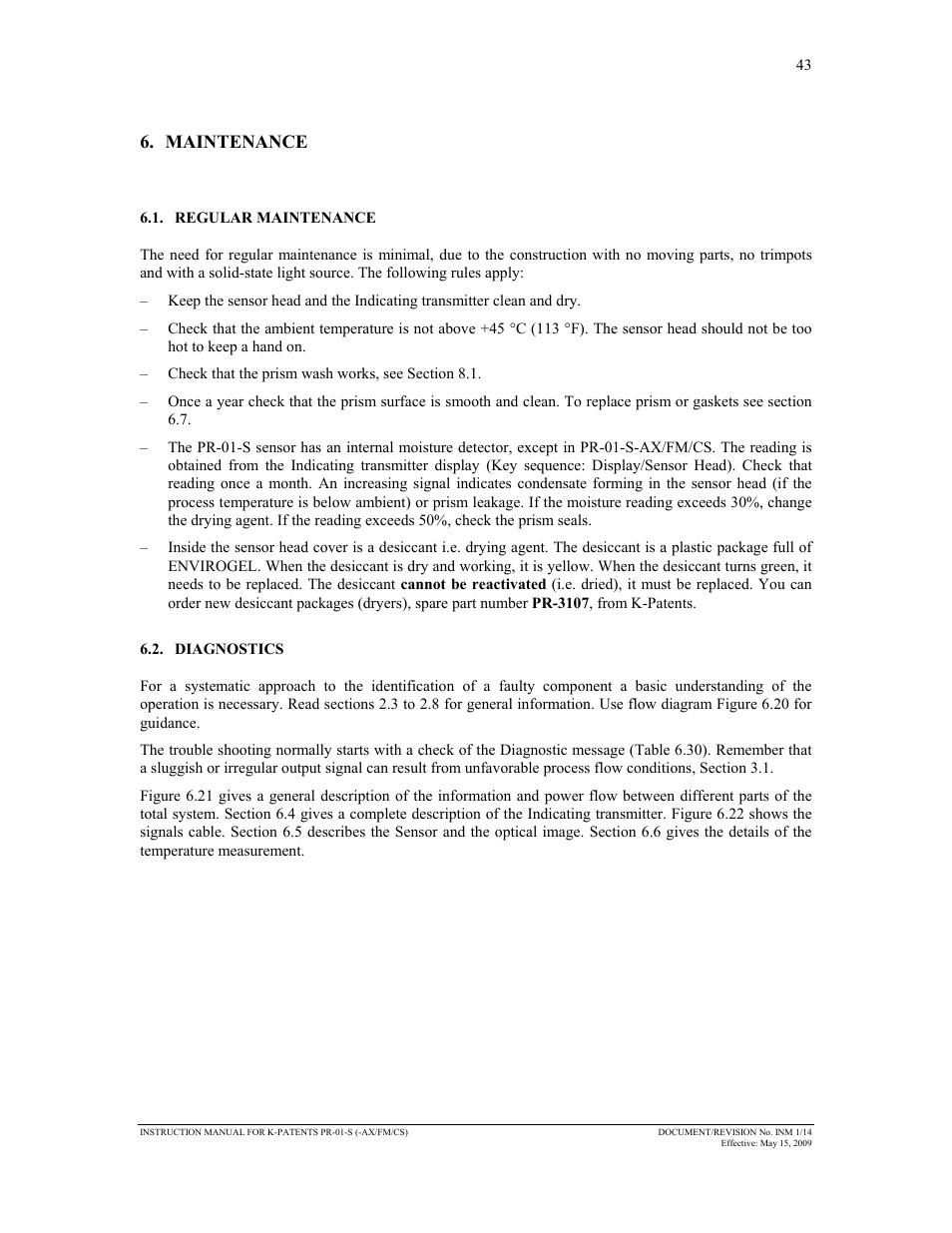 Maintenance | K-Patents PR-01-S User Manual | Page 45 / 107