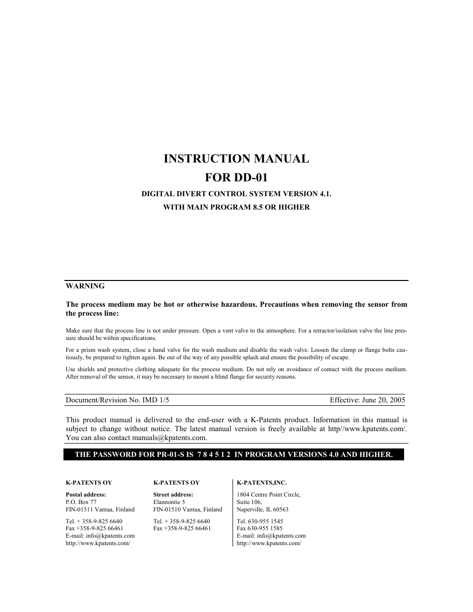 K-Patents DD-01 User Manual | 37 pages