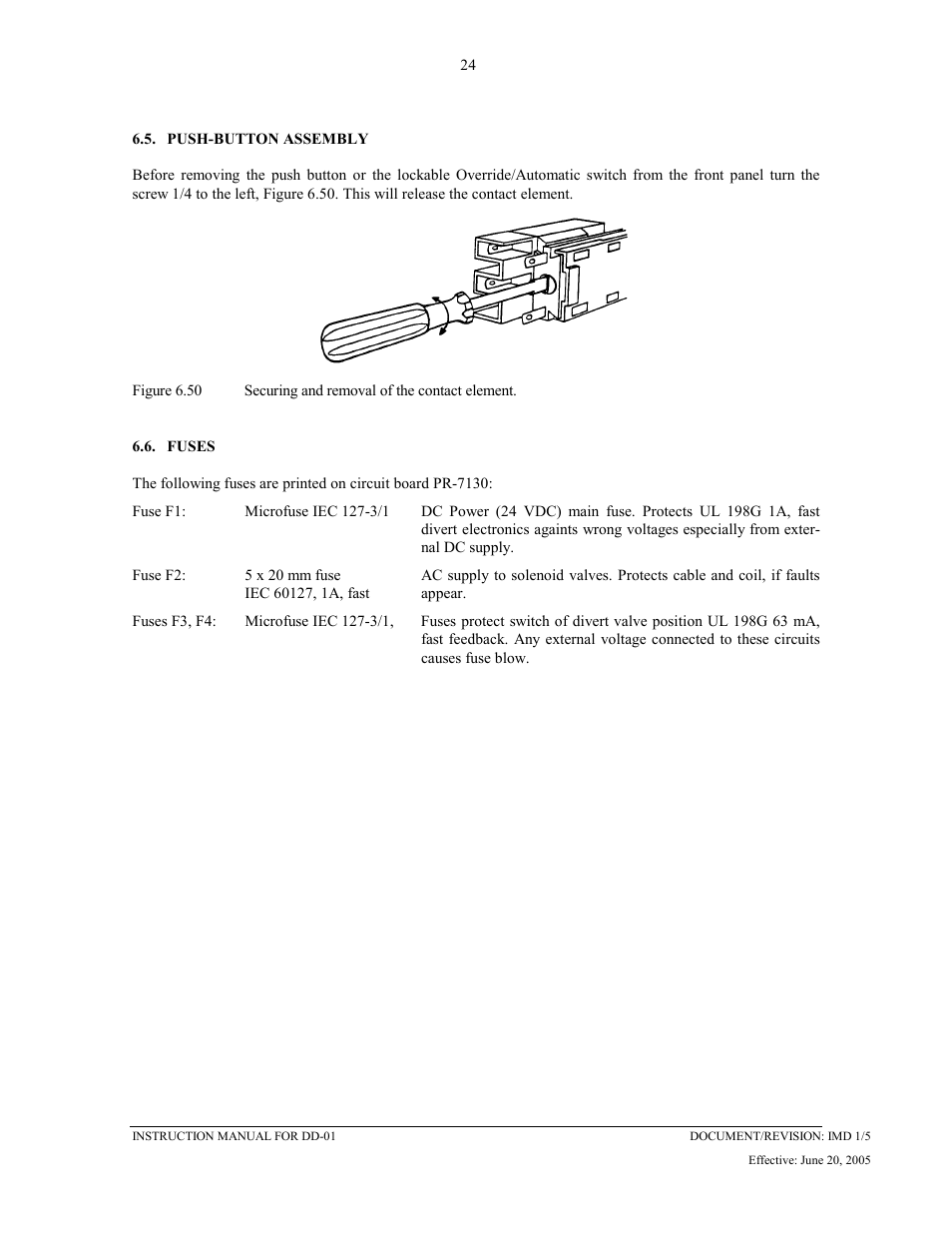 Push-button assembly, Fuses, 5 push-button | Assembly, 6 fuses | K-Patents DD-01 User Manual | Page 25 / 37