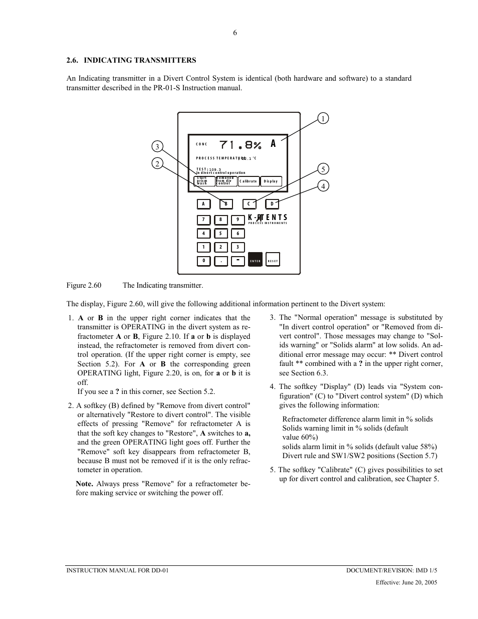 Indicating transmitters, 6 indicating, Transmitters | K-Patents DD-01 User Manual | Page 7 / 37