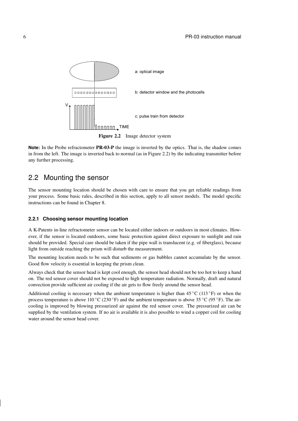 2 mounting the sensor | K-Patents PR-03 User Manual | Page 12 / 123