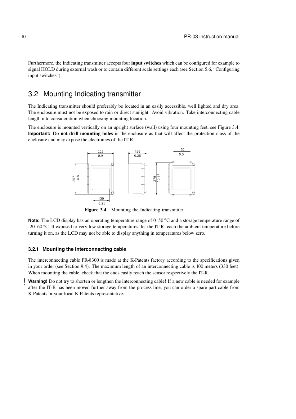 2 mounting indicating transmitter | K-Patents PR-03 User Manual | Page 16 / 123