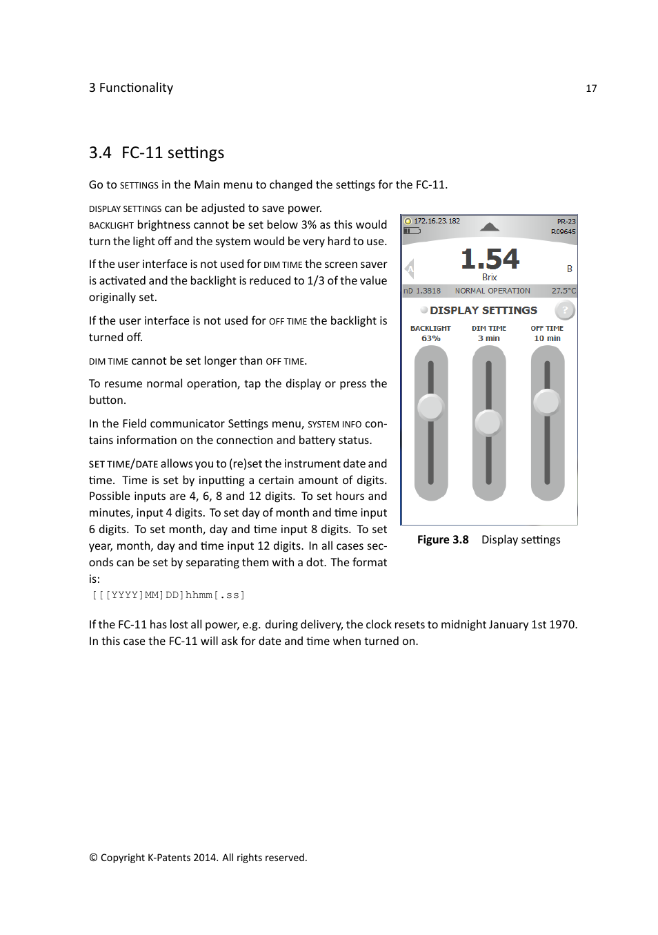 4 fc-11 settings | K-Patents FC-11 User Manual | Page 21 / 24