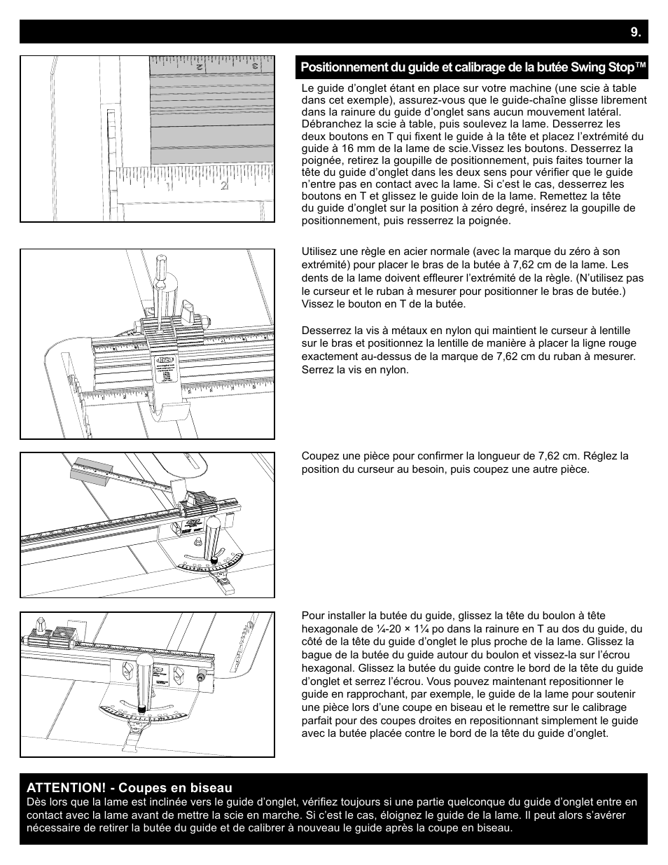 Assemblage : butée swing stop | Kreg Precision Miter Gauge System User Manual | Page 21 / 36